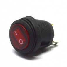 11-02-201. Влагозащищенный IP65 переключатель, круглый, 3pin, ON-OFF, с подсветкой, 6A-220V, красный