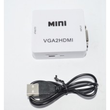 03-00-011. Конвертор VGA в HDMI (гнездо VGA + гнездо 3,5 -> гнездо HDMI), с питанием