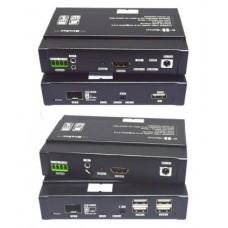 HDMI EXTENDER TX (передатчик) + RX (приемник), 4K, over Fiber/Optica + KVM 4USB+RS232, HSV355