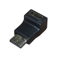 02-01-001. Переходник штекер HDMI - гнездо HDMI, угловой, gold pin, корпус пластик