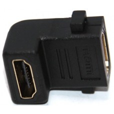 02-01-014. Переходник гнездо HDMI - гнездо HDMI, угловой, gold pin, корпус пластик