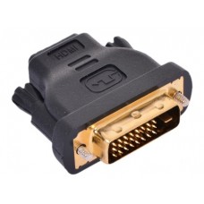 02-01-061. Переходник штекер DVI-D (24+1) - гнездо HDMI, gold pin, корпус пластик