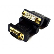 02-01-058. Переходник гнездо DVI (24+5) - штекер VGA, gold pin, корпус пластик