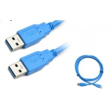 05-10-011. Шнур USB штекер A - штекер А, version 3.0, синий, 1,5м